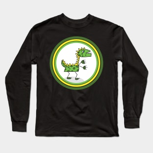 little Green t-rex Dinosaur Illustrations Long Sleeve T-Shirt